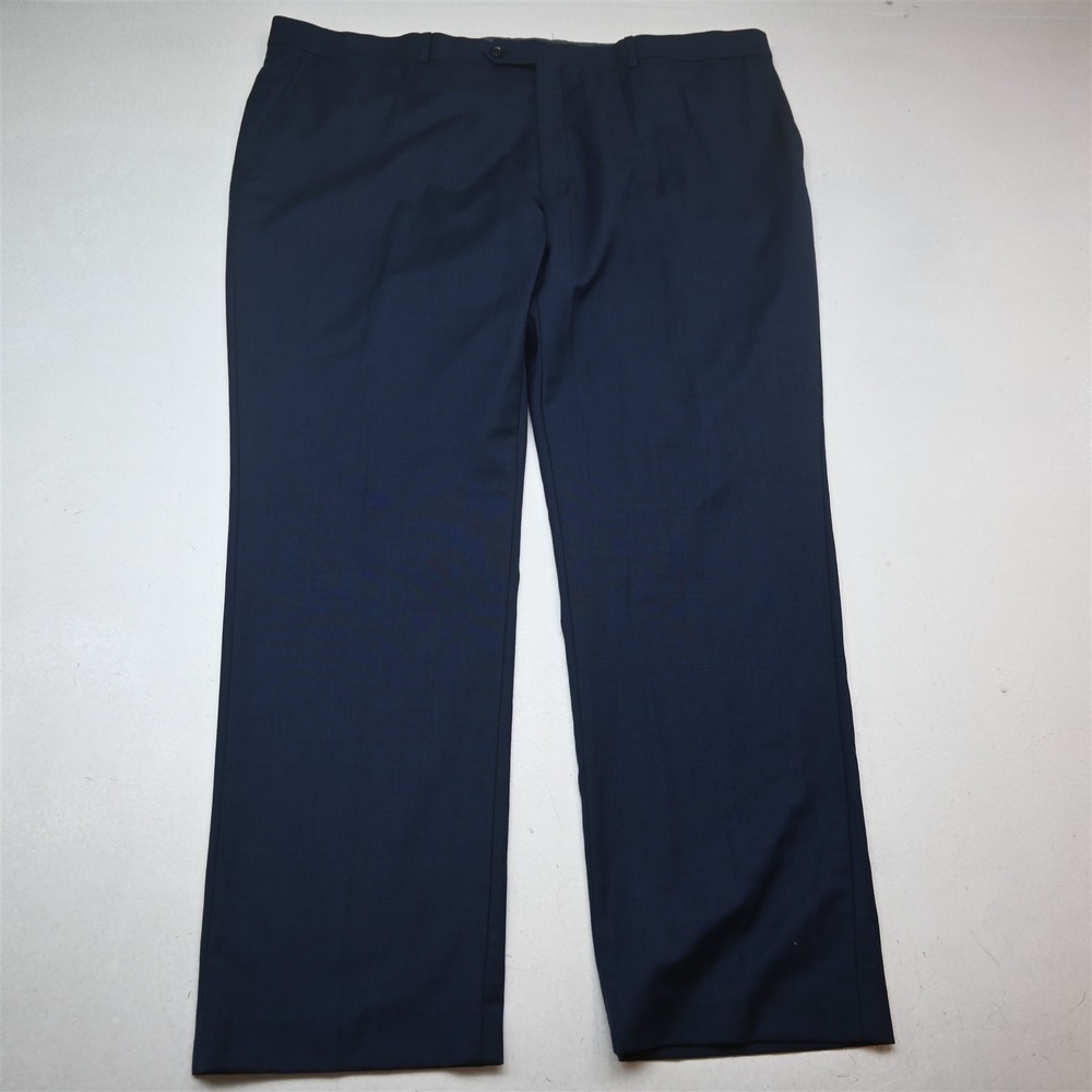 Tommy Hifiger 44x32 Blue Wool Flat Front Straight Dress Mens Pants